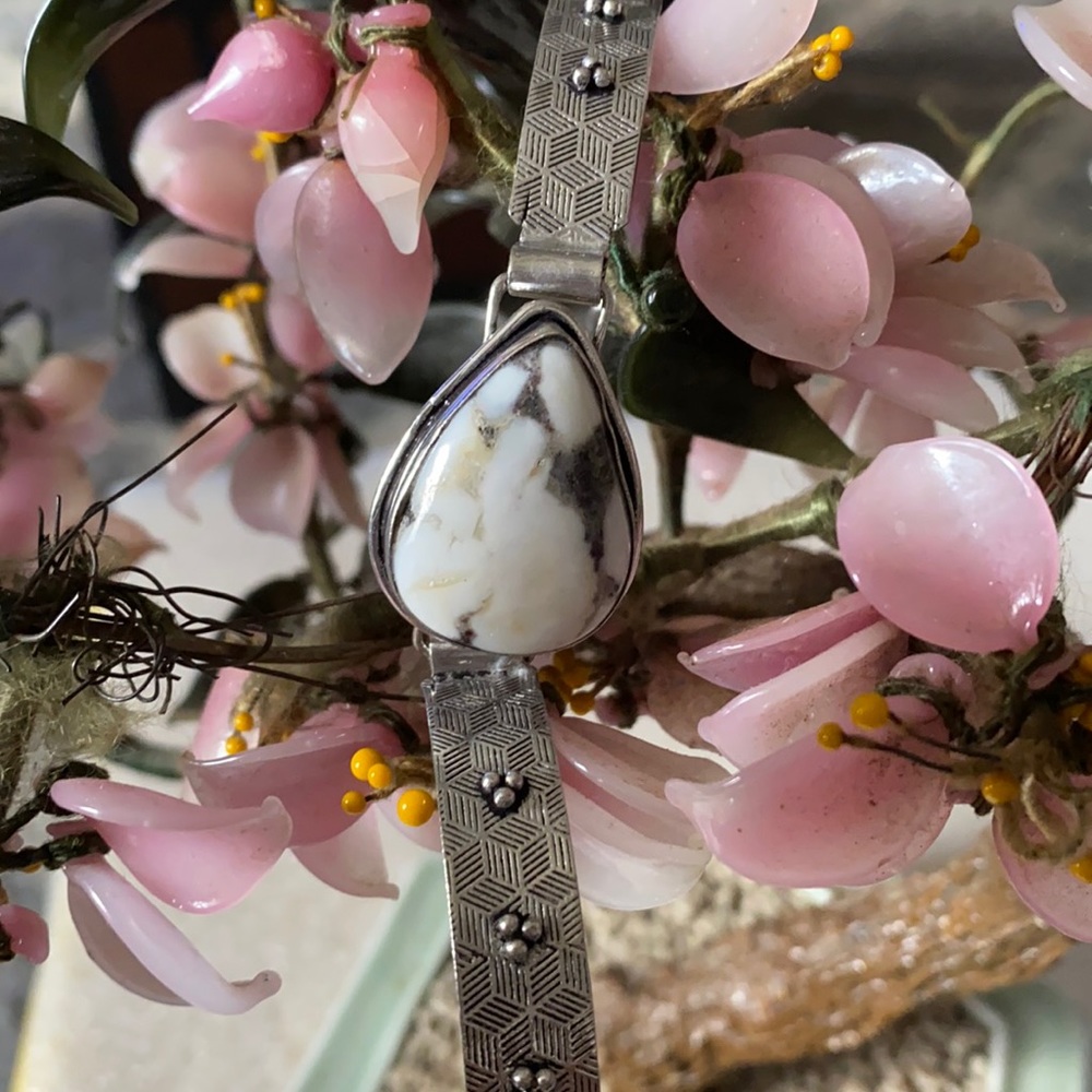 Vintage 925 dendrite  opal bracelet